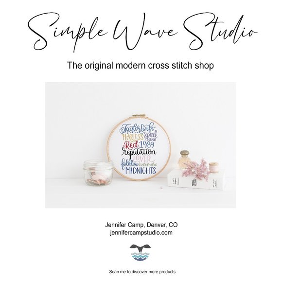 Taylor Swift Cross Stitch Pattern Kit - Picture 1 of 2